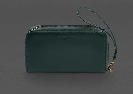 Кожаный клатч-купюрник 4.0 зеленый краст - фото 1