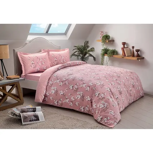 Комплект постільної білизни TAC Lennie Євро Рожевий 000164756