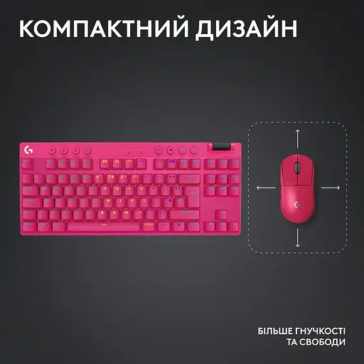 Игровая клавиатура Logitech G Pro X TKL Lightspeed Tactile Magenta (920-012159) - фото 6