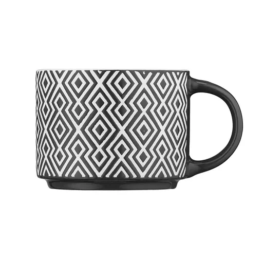 Чашка фарфоровая 330 мл Weaving F Ardesto бело-черная AR3473F - фото 3