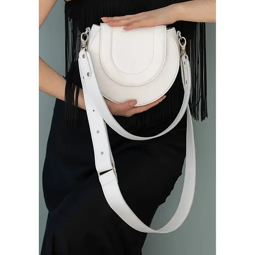 Женская кожаная сумка Mandy белая - фото 1