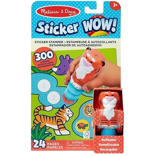 Набір з блокнотом та штампом з наліпками Melissa & Doug Sticker WOW Тигреня (SM93205/6074897)