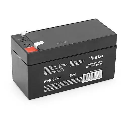 Аккумуляторная батарея AGM MERLION GP-1213-F1 12 V 1.3 Ah - фото 1