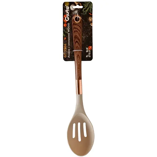 Ложка кухонна Gusto Wood GT-5906 з отворами нейлон (147519)
