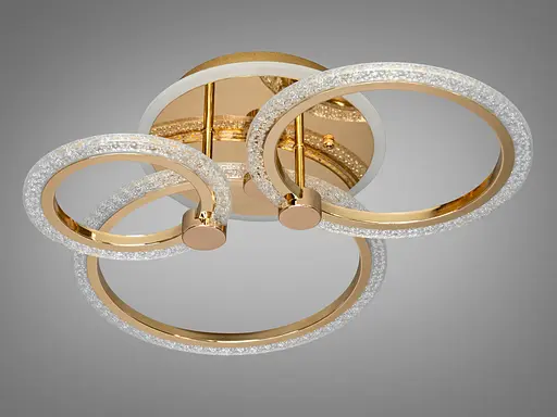 LED люстра з пультом, диммером і кольоровою підсвіткою, 55W, золото - фото 4