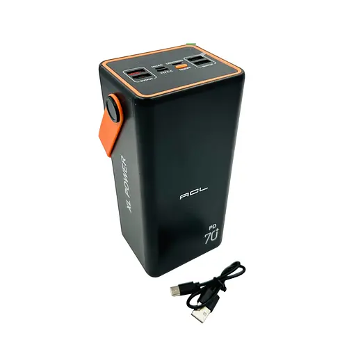 Универсальная зарядная батарея ACL PW-52 70000mAh с быстрой зарядкой 22.5W + прожектор + ручка для переноски - фото 3