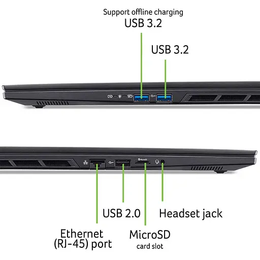 Ноутбук Acer Ігровий 16'' Nitro 16S AI AN16S-61,IPS,Al 7 350 50GHz,16GB DDR5,1TB - фото 13