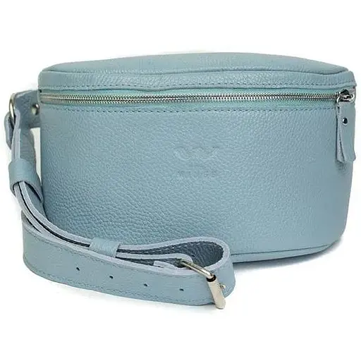Шкіряна поясна сумка Explorer S блакитна флотар - фото 1