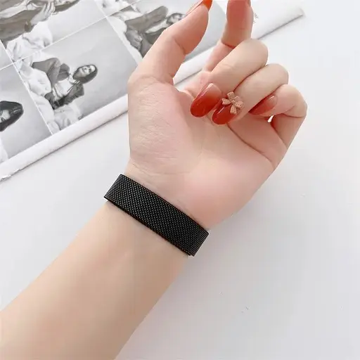 Ремінець для фітнес-браслета Boorui для Xiaomi Mi Band 8 і 9 міланська петля чорний - фото 8