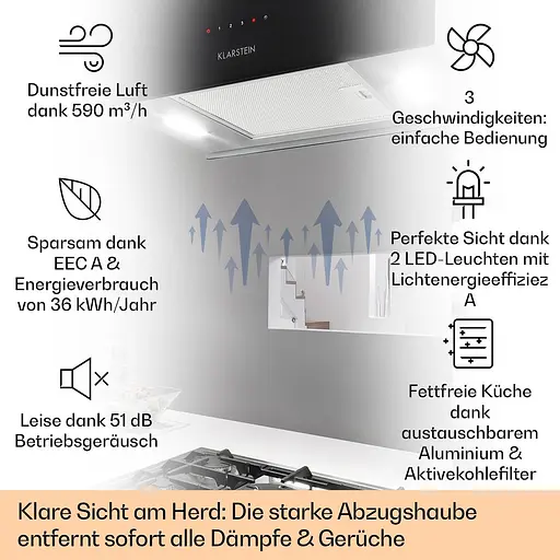 Вытяжка Klarstein Chandelier L 590 м³/час островная (10033106) - фото 5