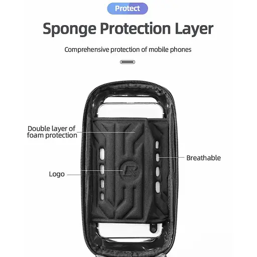 Велосумка RockBros на раму водонепроницаемая с сенсорным экраном 1.7 л - фото 7