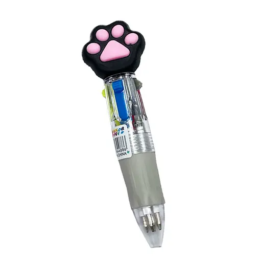 Детская шариковая мини ручка "Лапка" 881-2SP Черный-Розовый