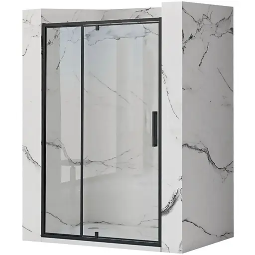 Душові двері Rea Rapid Swing 120 REA-K6413, прозорий, чорний - фото 1