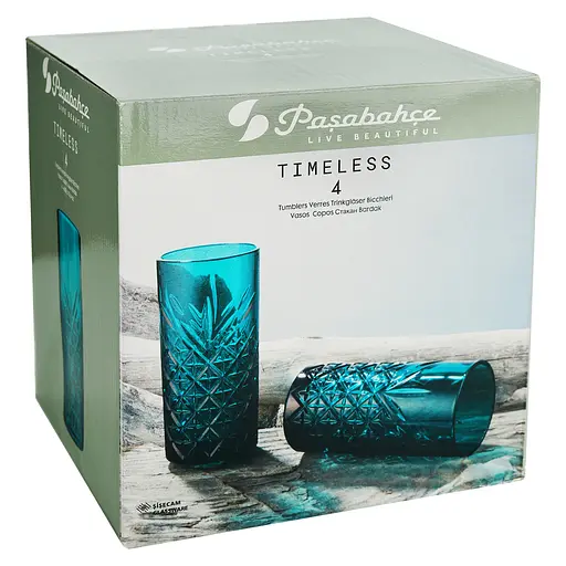 Набор высоких стаканов Pasavahce Timeless для напитков 450 мл 4 шт. зеленый (52800/Зел) - фото 7