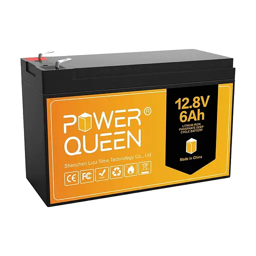 Акумуляторна батарея літій-залізо-фосфатна 12.8В 6А*год LiFePO4 Power Queen P12V6-6-BASIC-4-A6 (44-00534) - фото 1