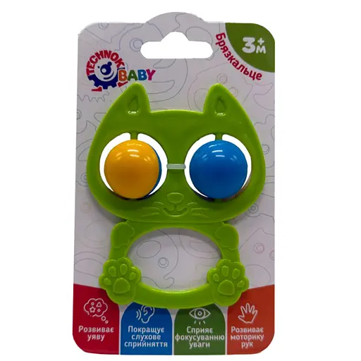 Детская погремушка Котик ТехноК 9338TXK-8 зеленый - фото 1