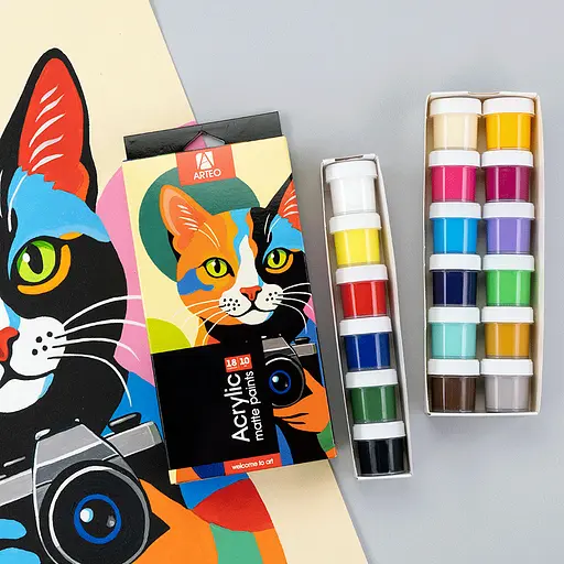 Набір акрилових фарб Arteo ColorСat матовий 18x10 мл - фото 3