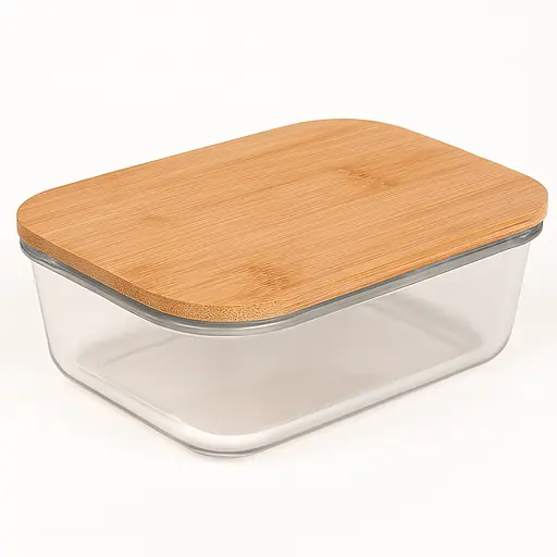 Масленка с бамбуковой крышкой, контейнер для масла 15*10.5*5см