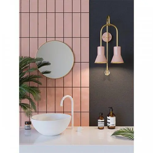 Настінний світильник, бра ARCH PikArt арт. 9302 золотий/рожевий 2 шт - фото 2