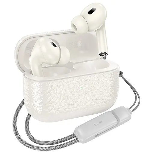 Бездротові вакуумні навушники Hoco Duke EQ9 Plus, true wireless, ANC, Noise Reduction, BT headset, BT5.3, 40mAh, 300mAh, 7h, 28h, milky white - фото 3