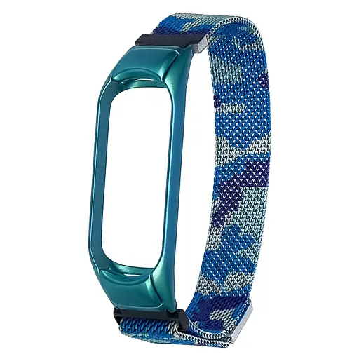 Ремешок Миланская петля для Xiaomi Mi Band 3/4 сине-камуфляжный - фото 1