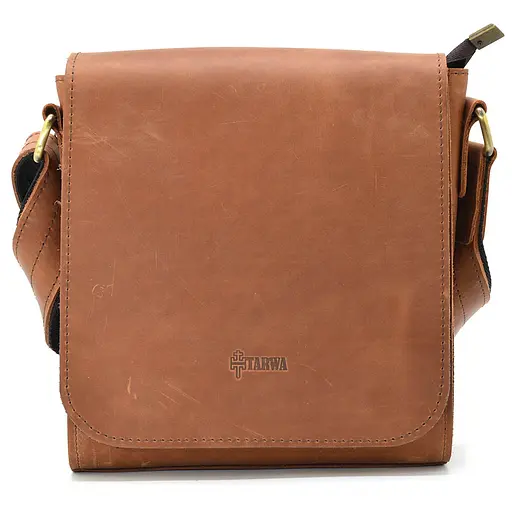 Кожаная мужская сумка через плечо TARWA 26х22х6 см nsa0001278 - фото 3