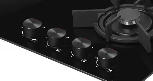 Варочная поверхность газовая на стекле Hansa 59 см чугун черная - фото 3