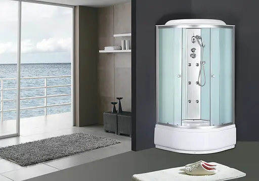 Душевой бокс с гидромассажем Mixxus Strong SBH01-90x90x215-FB Satin с высоким поддоном MI6888, Хром матовый, матовый, хром матовый - фото 10