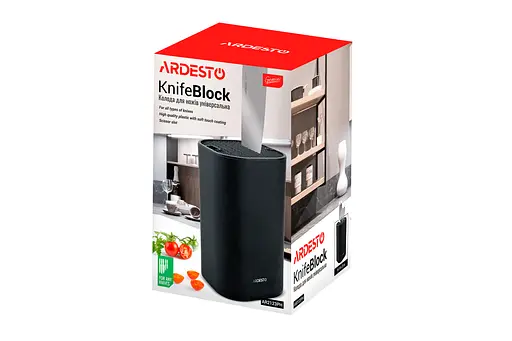 ARDESTO Бревно для ножей Gemini, 23 см, черный, пластик - фото 5