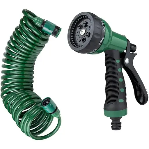 Набір поливальний Grad шланг спіральний 7.5 м + пістолет-розпилювач 7-ми режимний (5019065) - фото 1