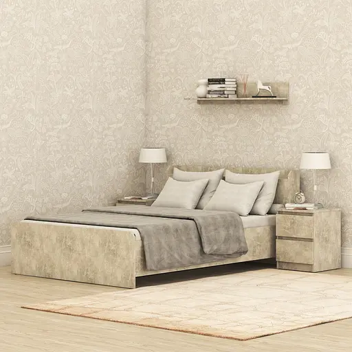 Кровать двуспальная MebelStar Нео 140x200 см Бетон (MBS-1122) - фото 1