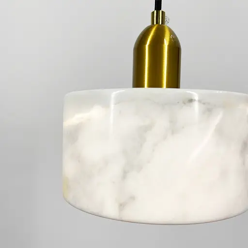 Латунний підвіс із білим мармуровим плафоном Ø 15 см | Арт. SC 9/1 WT | Line F - фото 7