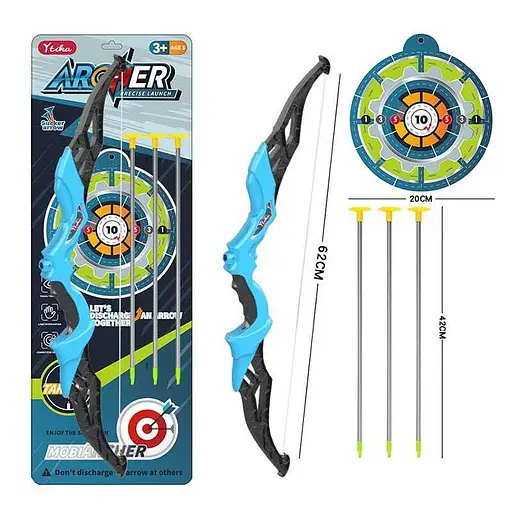 Лук, DJ661A/B, 3 стрелы, картонная мишень