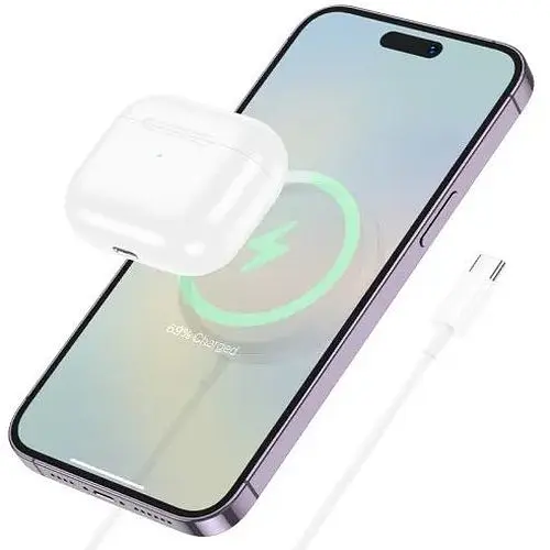 Бездротовий ЗП HOCO CW52 Enjoy magnetic wireless fast charging білий - фото 1