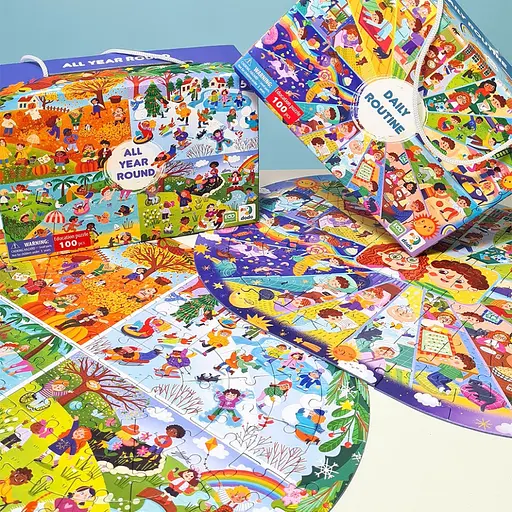 Дитячий віммельпазл "Увесь рік" DoDo Toys 300607, 100 елементів - фото 7