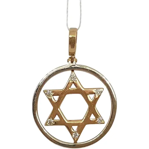 Золотая подвеска Империя золота Звезда Давида с фианитами. ПВ723(2)КИ