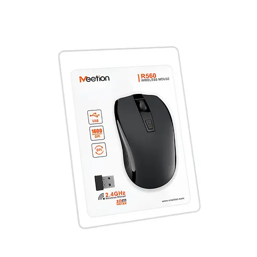 Бездротова миша MEETION R560 USB Nano 2.4G чорна - фото 2
