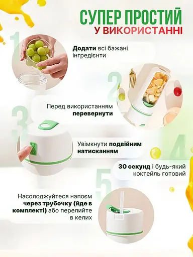 Аккумуляторный портативный блендер MJM PRO Blue - фото 6