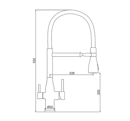 Змішувач для кухні Gappo з виходом для питної води, з гнучким виливом G4399-76 - фото 6