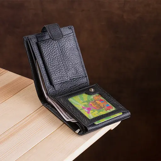 Мужской кожаный кошелек (ST102) ST Leather 11.5х9.5х2.5 см acs0015182 - фото 9