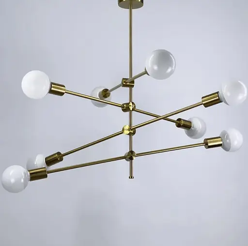 Світильник без плафонів на 8 патронів з цоколем Е27 в корпусі латунь Line.F MD 2011/8 - фото 7