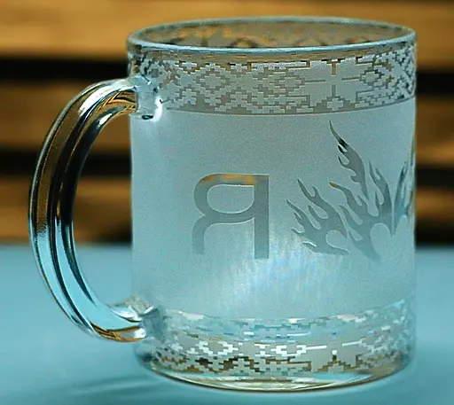 Скляна чашка 320 мл з гравіюванням Я люблю Україну кухлі для чаю романтичний та патріотичний подарунок - фото 1