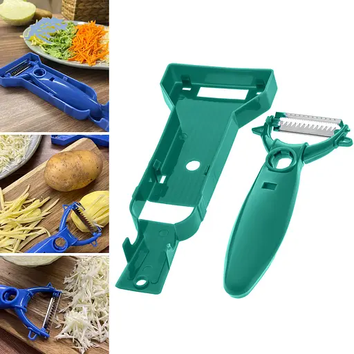 Шинковка для капусты нож для нарезки овощей соломкой и корейской морковки с подставкой «Принцесса кухни», Kitchette Зеленый 86801 - фото 3