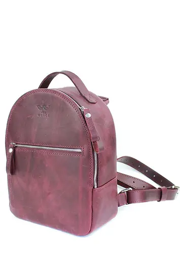 Кожаный рюкзак Groove S бордовый винтажный - фото 2