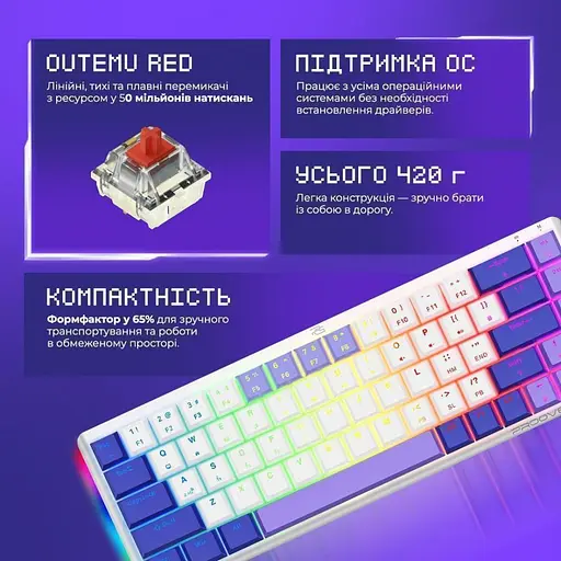 Клавіатура Proove Gaming AFK (UA) White (WKAFK1022002) - фото 2
