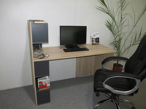 Cтіл комп'ютерний з полицями М-ЗОН Джеко 1416L лівий Сонома/Німфея Альба (MZN-031026) - фото 4