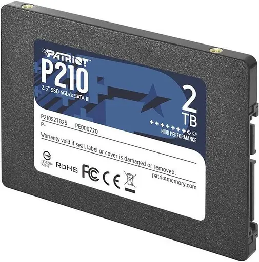 SSD Диск 2Tb PATRIOT P210 2.5" SATA3 - скорости 520/430 - фото 3