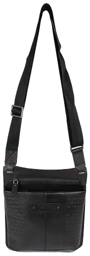 Мужская кожаная наплечная сумка, планшетка черная Mykhail Ikhtyar sum0028769 - фото 4