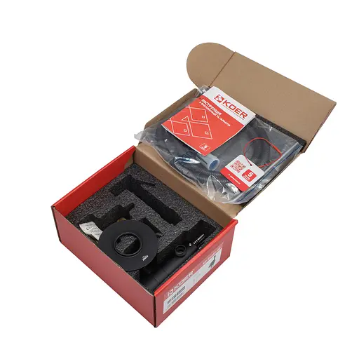 Гигиенический душ скрытого монтажа Koer KB-24029-05 с термостатом Black KR5494, Черный матовый - фото 2