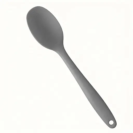 Силиконовая ложка кухонная термостойкая нейлоновая 20.5 см Серый 88334 - фото 1